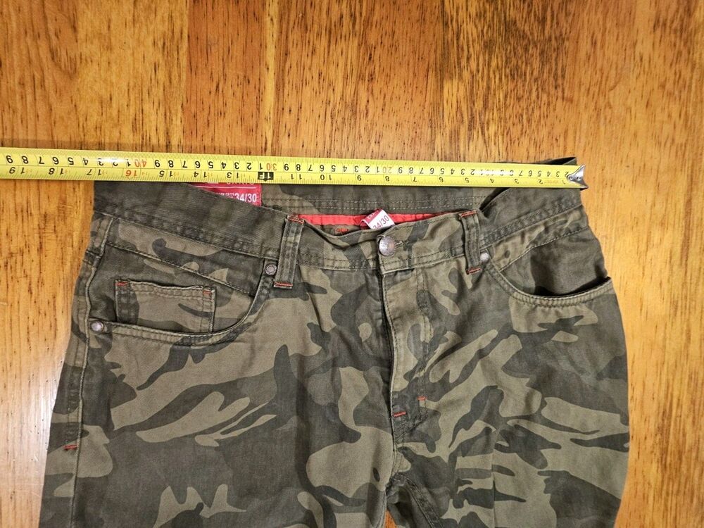 Jordan Craig Camo Jeans Mens 34x28 Woodland Camouflage Denim Pants Tag 34x30 - Picture 4 of 10